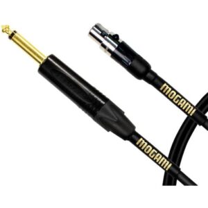 Mogami Gold Belt-Pack Cable with TA4F Plug to 1/4" Straight Connector for Shure Wireless System (18")