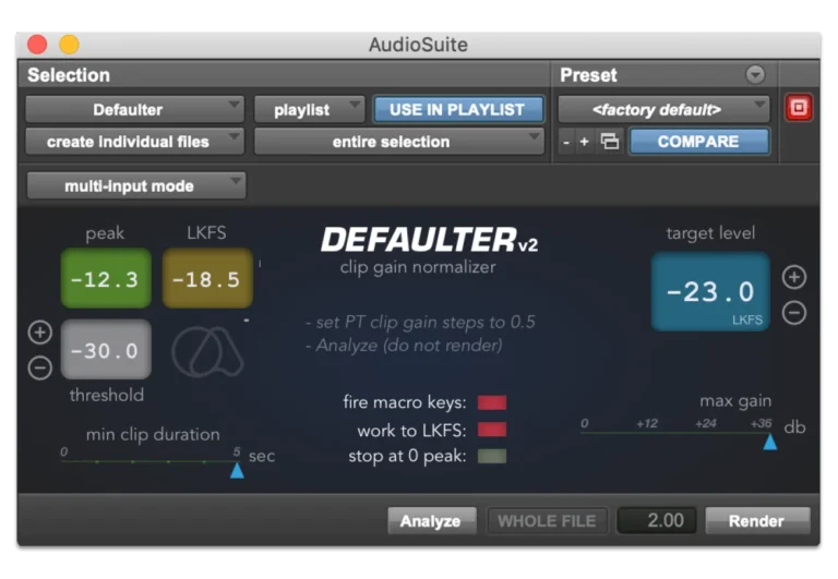 Quiet Art  Defaulter Clip Gain Normalizer Plug-in (Download)