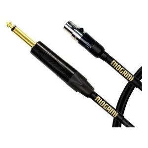 Mogami Gold Belt-Pack Cable with TA4F Plug to 1/4" Straight Connector for Shure Wireless System (18")