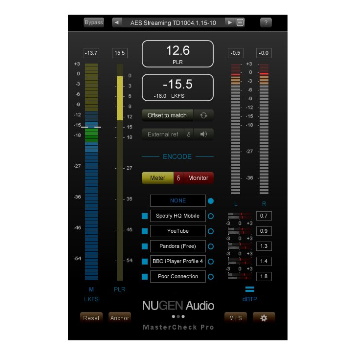 NuGen Audio MasterCheck Loudness Metering Plug-In (Upgrade from Previous Version, Download)