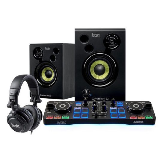 Hercules DJStarter Kit with DJControl Starlight, DJMonitor 32, HDP DJ M40.1 Headphones, & Serato DJ Lite