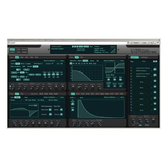 KV331 Audio SynthMaster 2.9 - Semi-Modular Software Synthesizer Plug-In (Download)